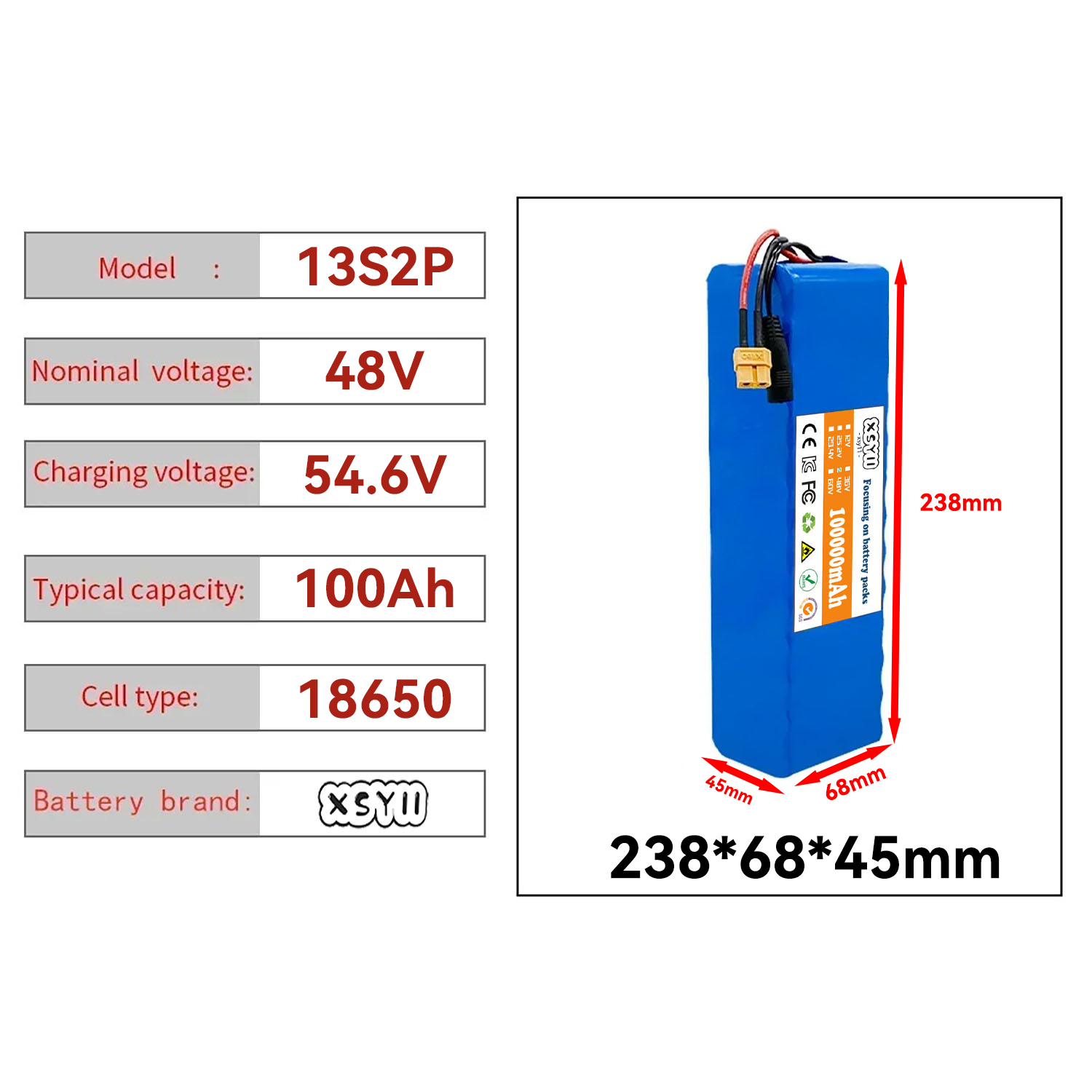 13S2P 48V 100Ah High Power 186 - огляд і ціна 60V 30Ah Electric Scooter Battery
